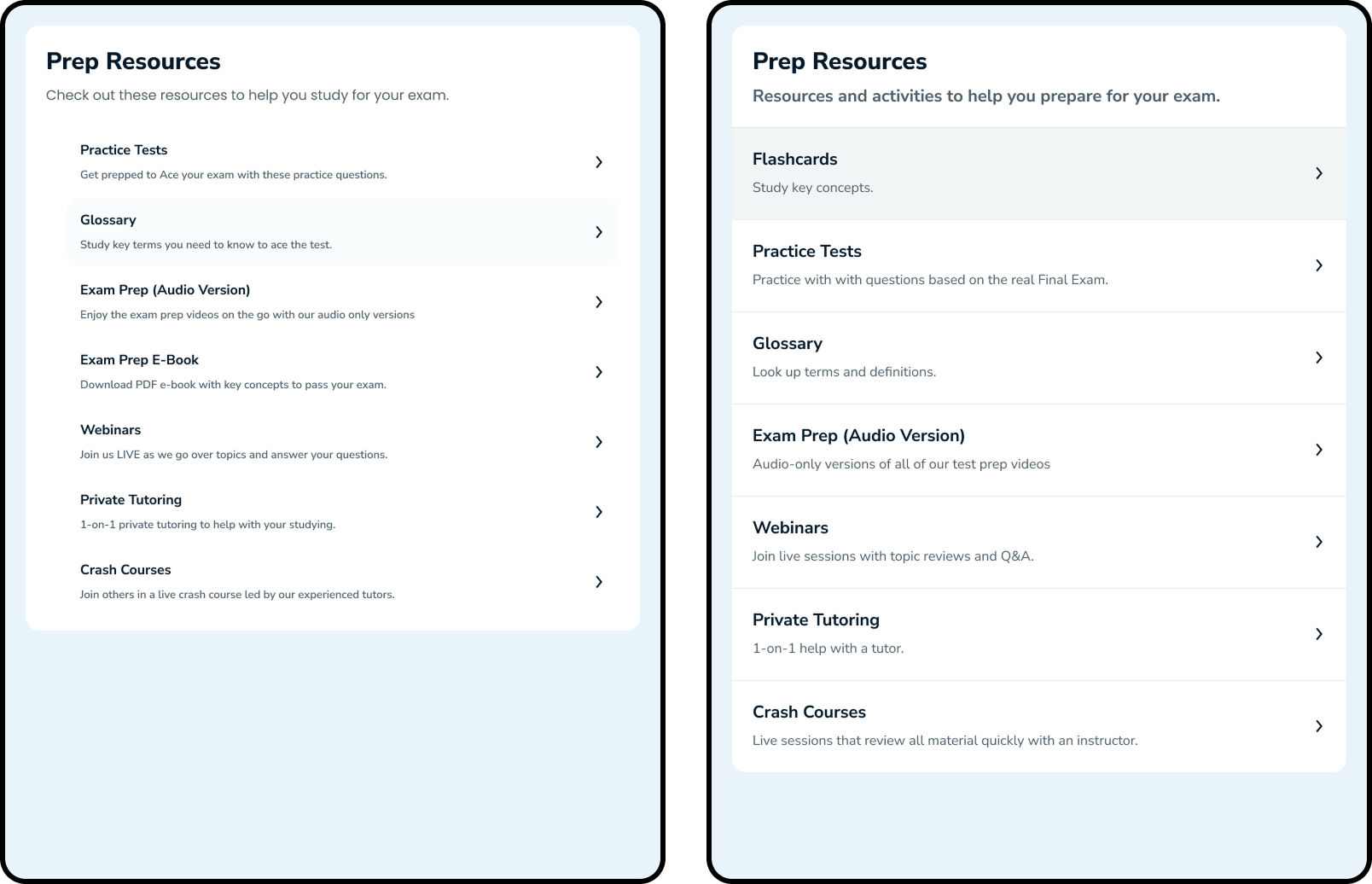 Before and after of dashboard after minor changes